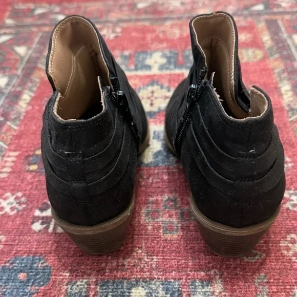 LifeStride Womens Prairie Faux Leather Black Zipper Ankle Boots Size 6 - Picture 5 of 6